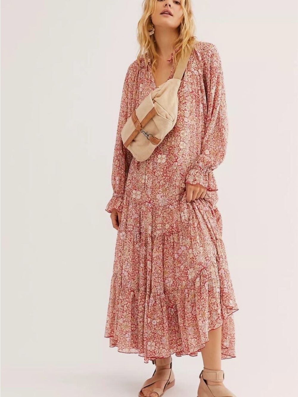 Free People Feeling Groovy Maxi in Red - size Medium